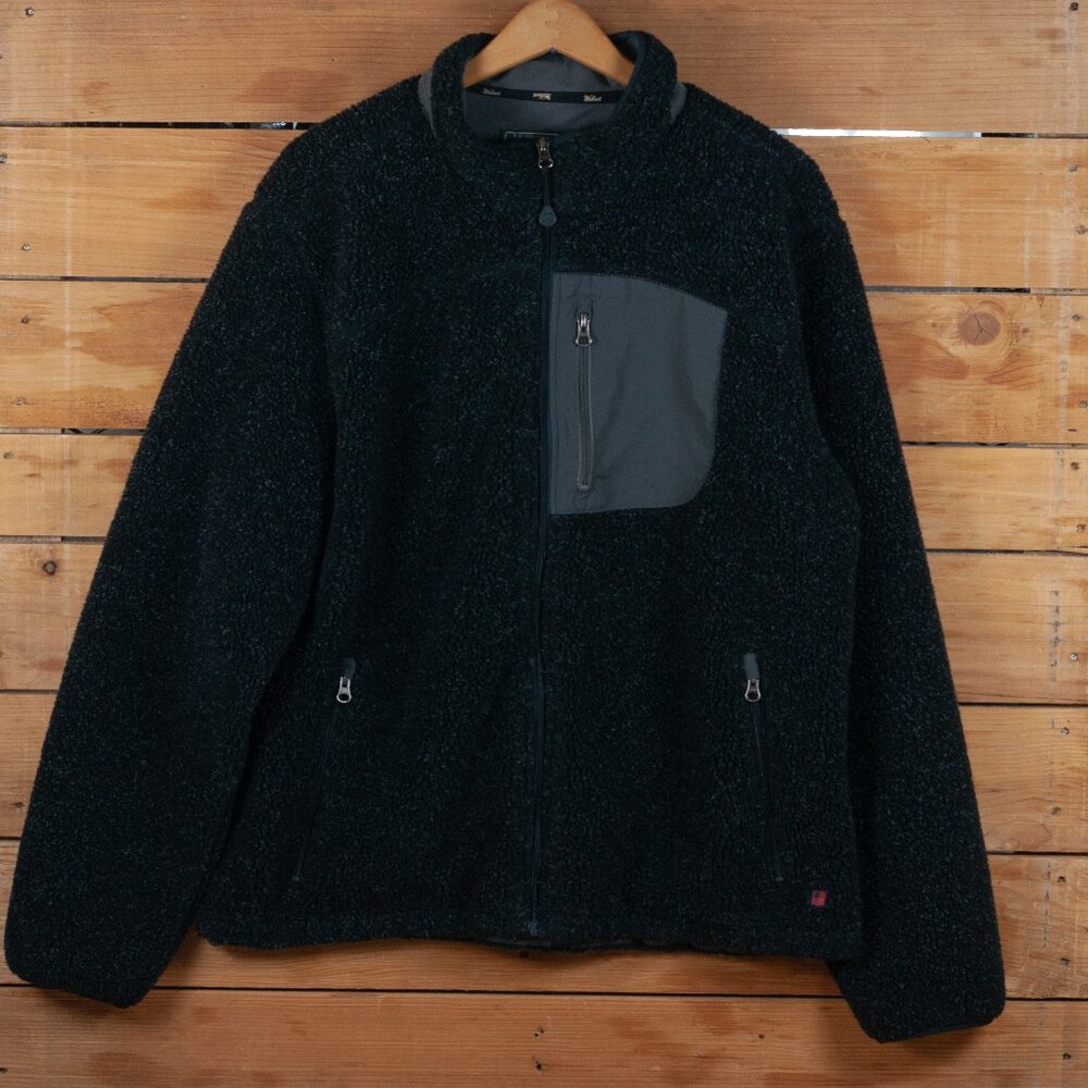 Woolrich High Point Deep Pile Fleece Jacket in Onyx Heather- Men's XL